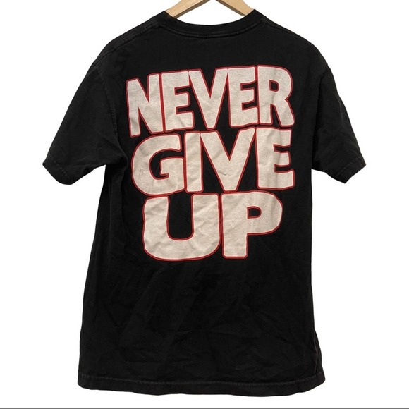 WWE Auth wear NEVER GIVE UP t-shirt size MEDIUM - Picture 2 of 7